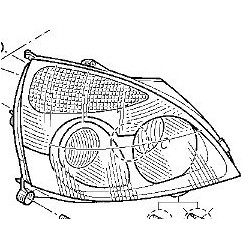 Optique avant droit Renault Clio 2 Ph2